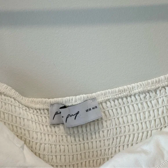 Petal & Pup Kayt Strapless Linen Blend Maxi Sundress White Bridal Bride Wedding - Picture 10 of 16